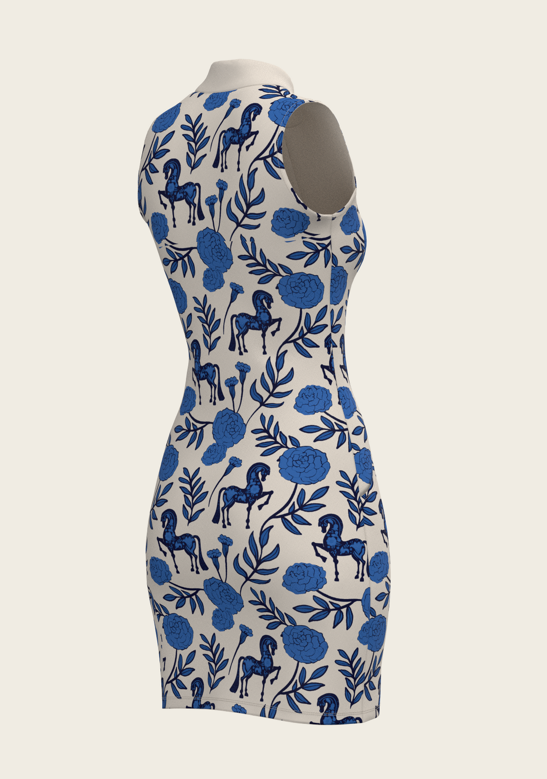 Peony on Blue Golf Dress