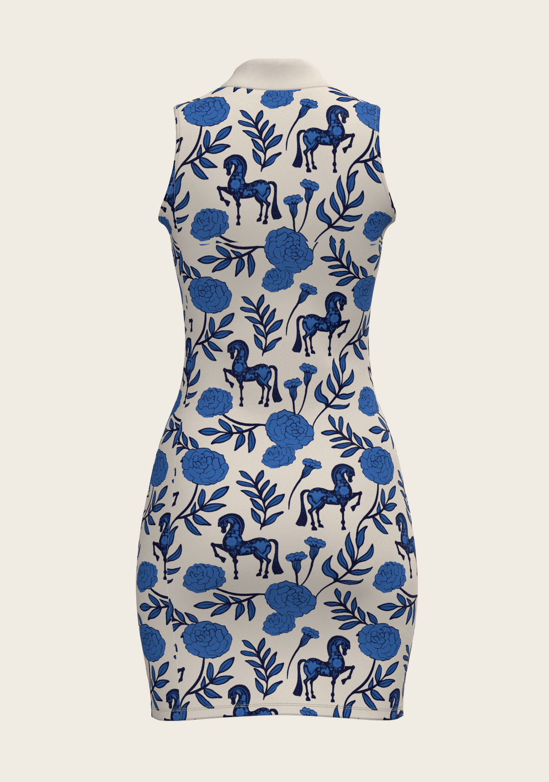 Peony on Blue Golf Dress