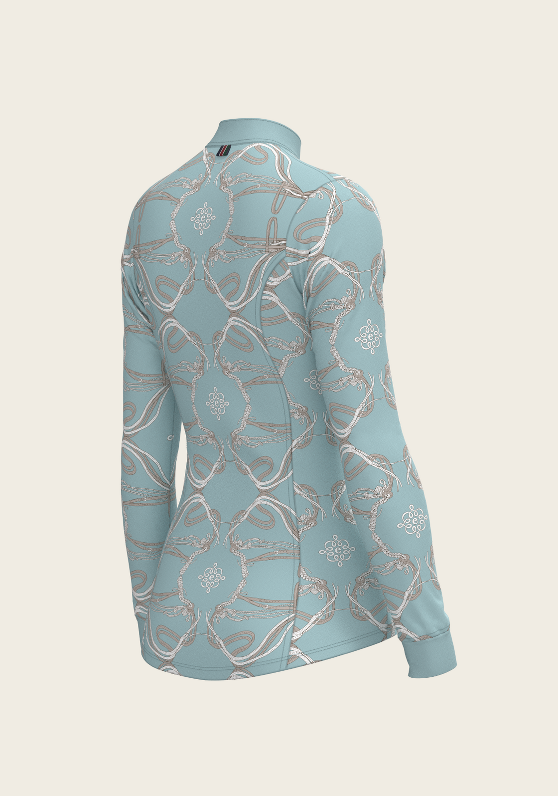 Roped Bridles on Sky Blue Quarter Zip Sun Shirt